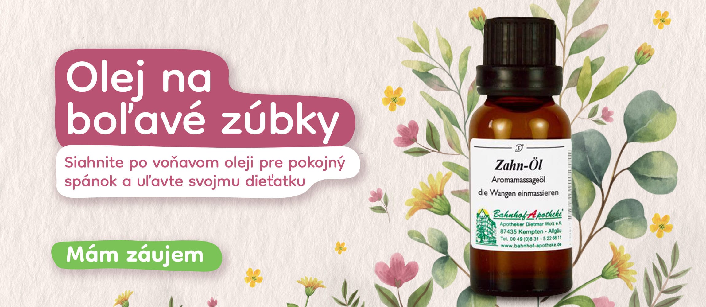 Olej na boľavé zúbky Olej na boľavé zúbky